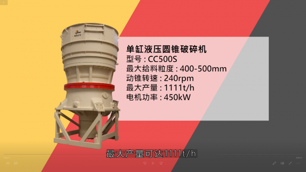南昌礦機(jī)新品——單缸液壓圓錐破碎機(jī)CC500S